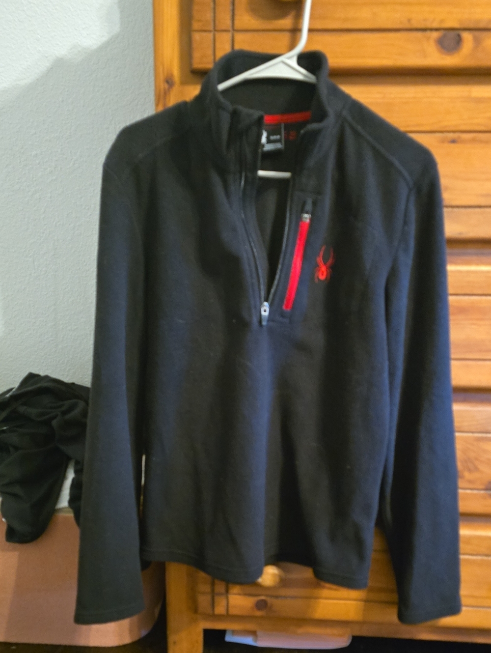 Spyder Men's Black Quarter-Zip Pullover with Red Accents